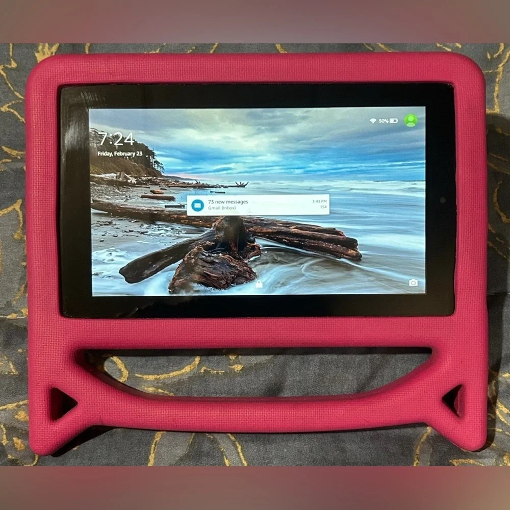 Pink Kids Tablet And Case with Handle - Fits Standard 7–10